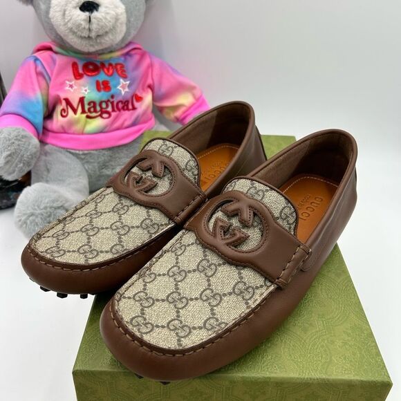 Men's Gucci, AYRTON interlocking G Driver loafers size 9.5 made in Italy - Picture 4 of 13